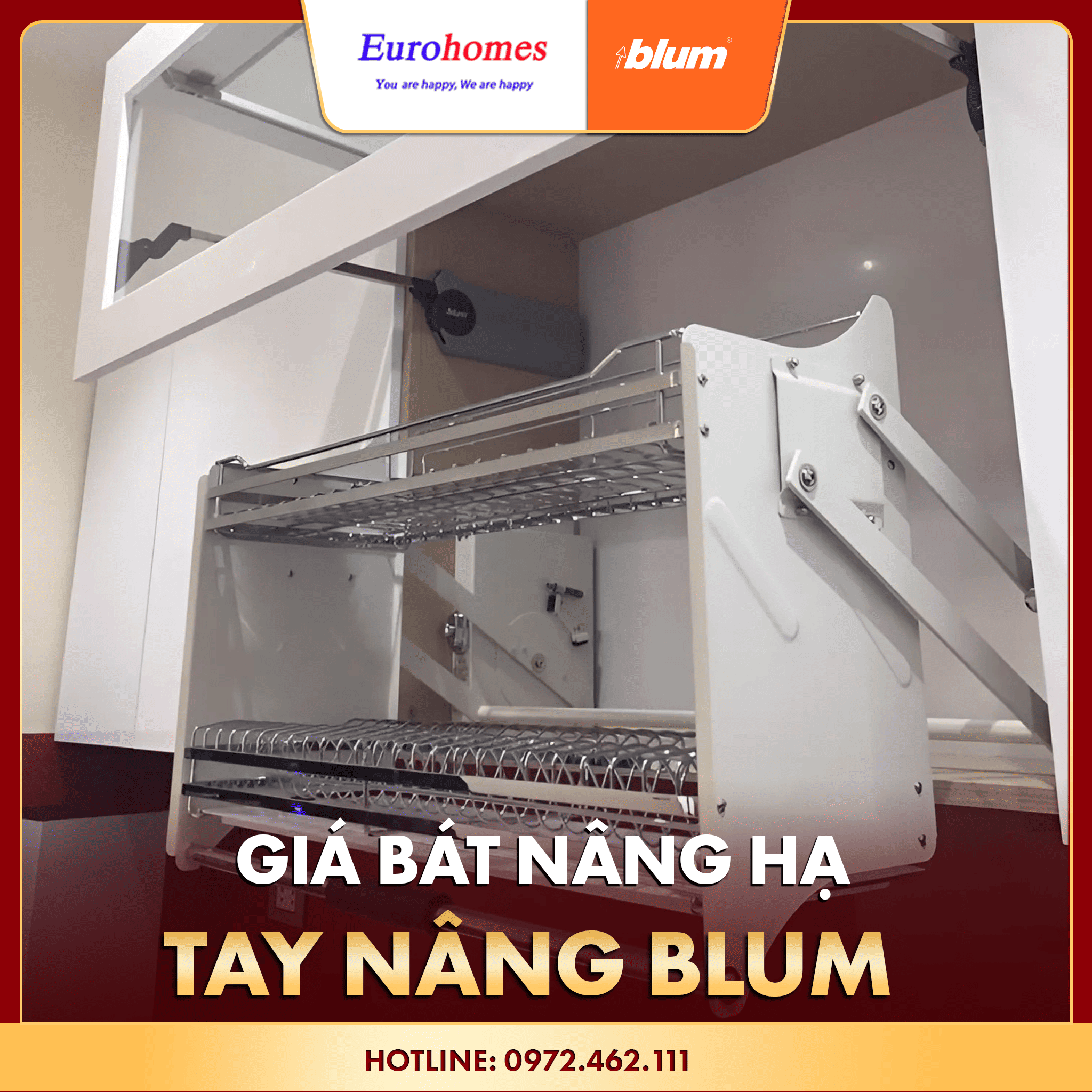 Giá bát nâng hạ Tay nâng Blum