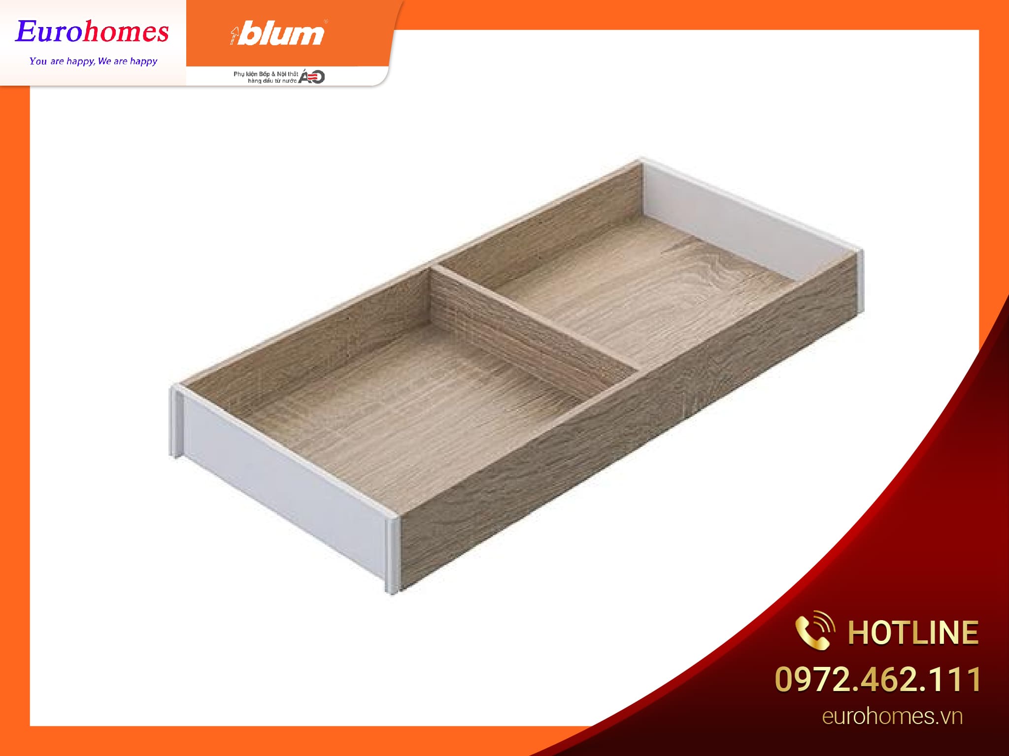 Khay gỗ khung thép RH2 472x200x49,9mm gỗ óc chó, khung đen đất ZC7S500RH2 7925330