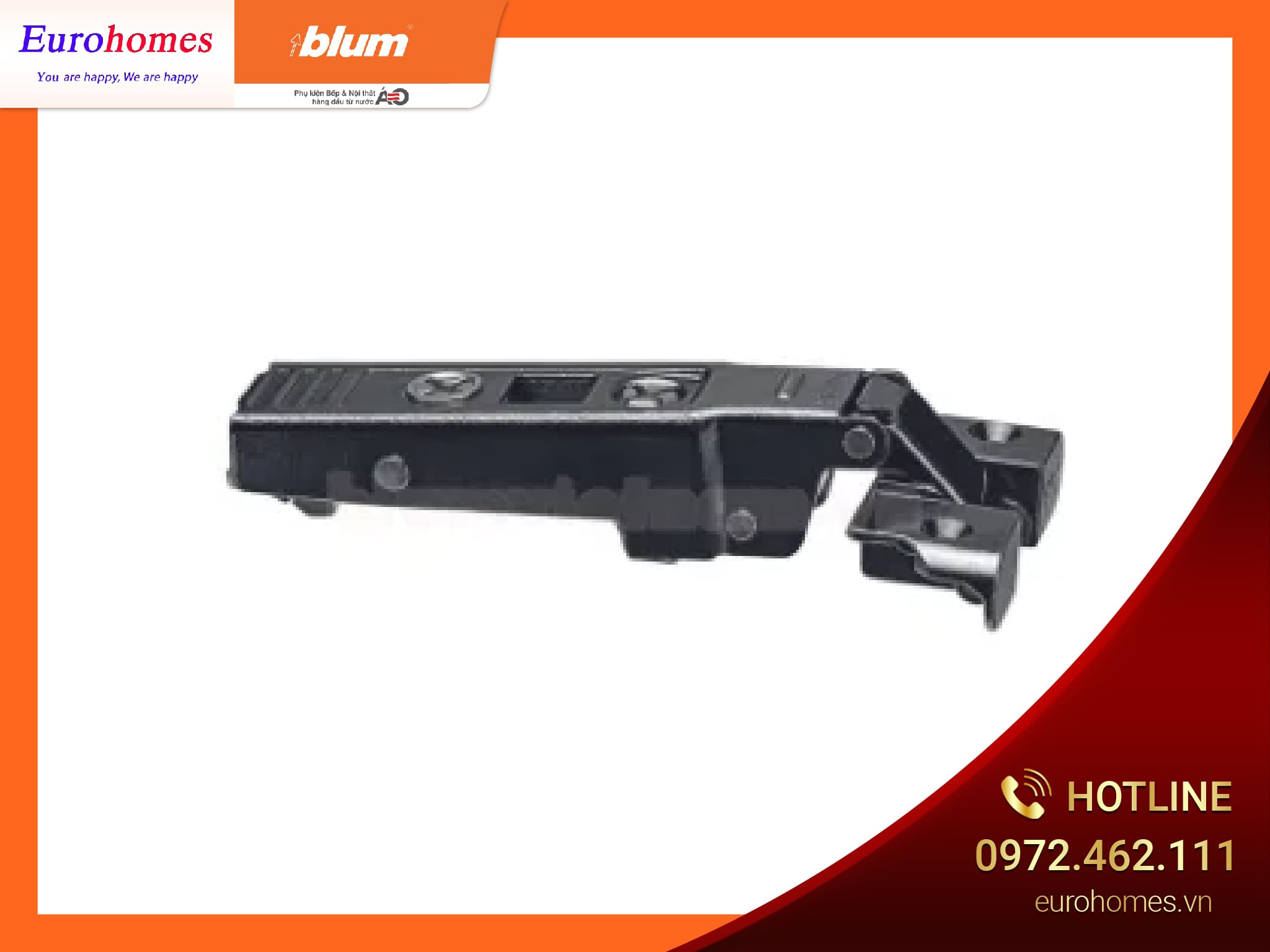 Bản lề không giảm chấn 95 ̊, cánh khung nhôm, lọt lòng, 71T970A 3262034