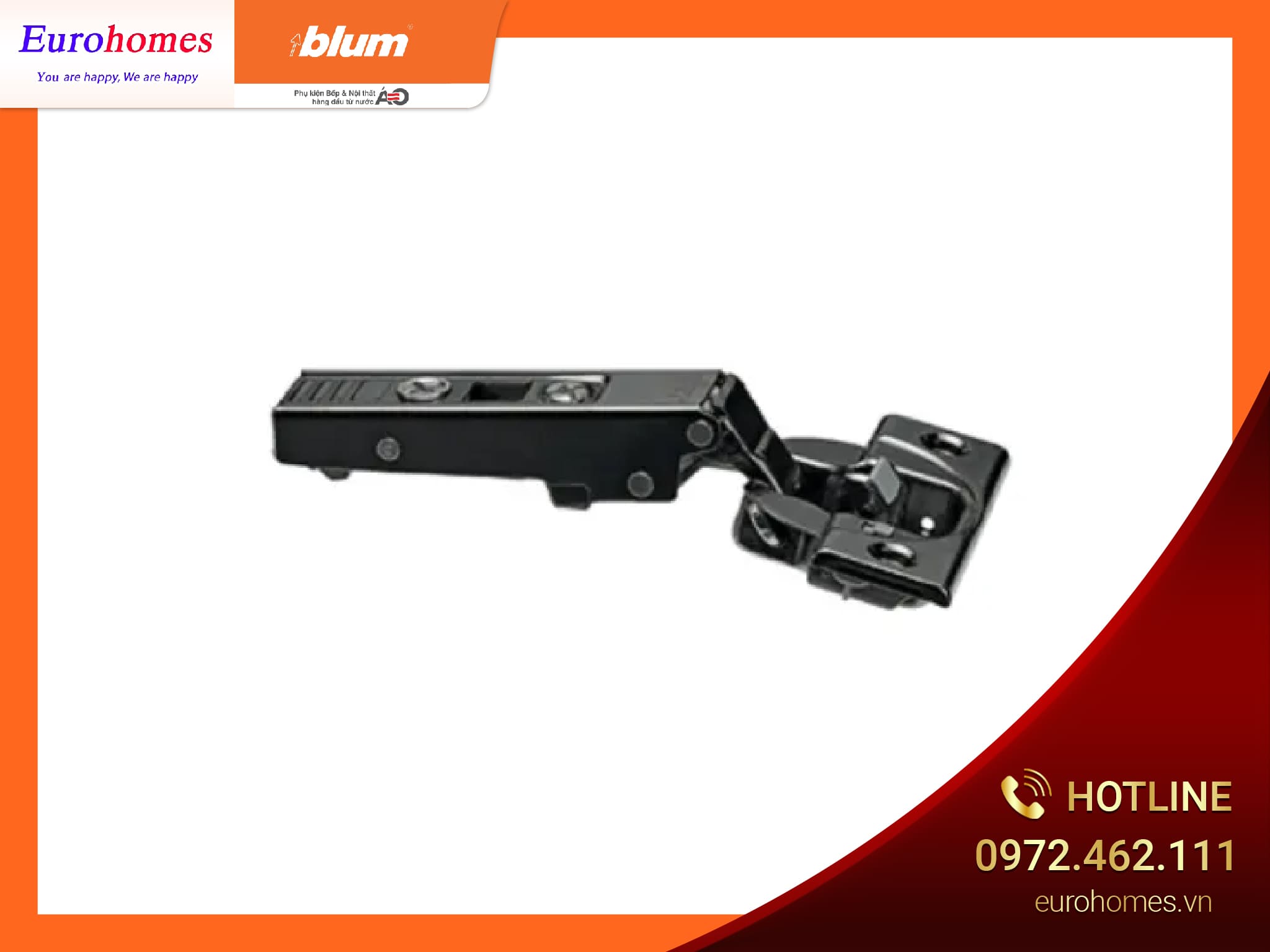 Bản lề bật giảm chấn 107 ̊, màu đen, lọt lòng, 75B1750 2760874