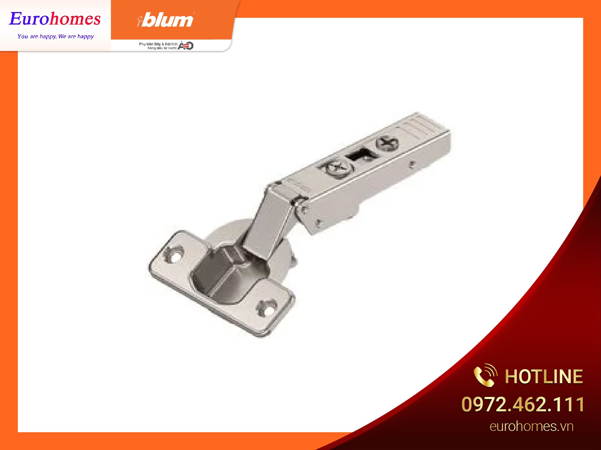 Bản lề không bật 107 ̊, lọt lòng, 74T1750.TL 6510373