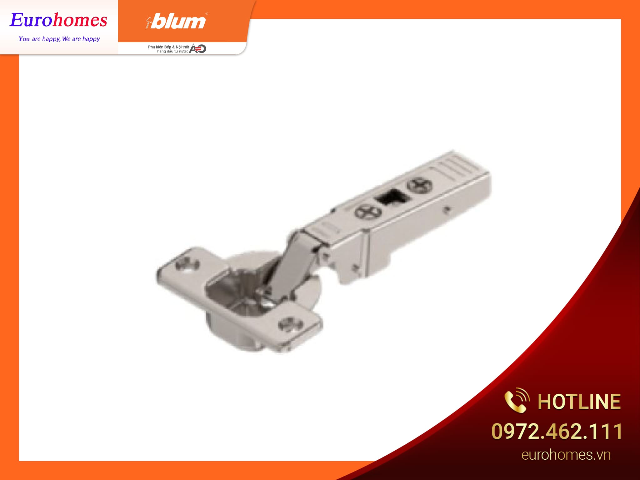 Bản lề không bật 95 ̊, gỗ dày, lọt lòng, 70T9750.TLMB 7655473