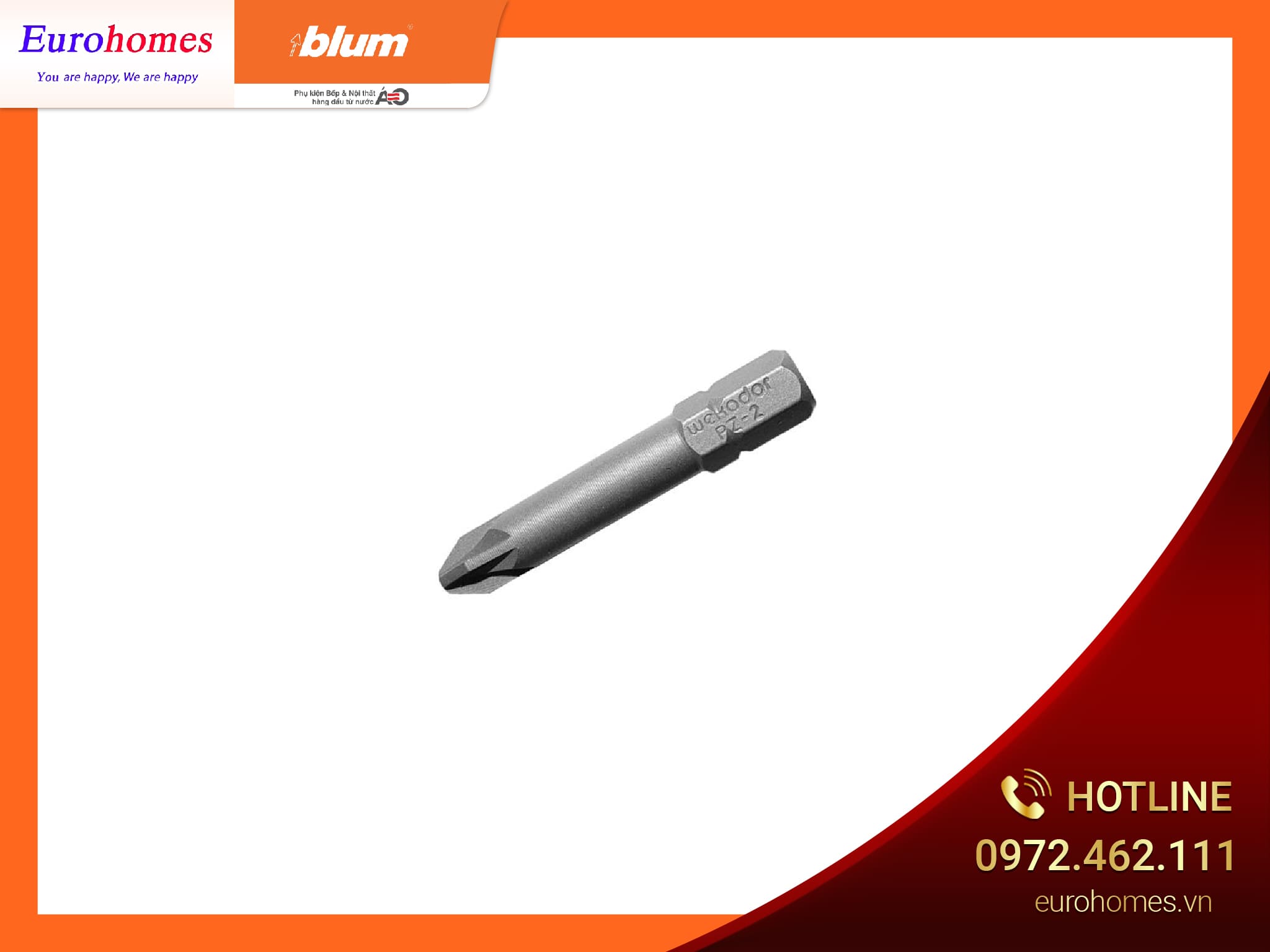 Đầu PZ2 cho máy bắt vít, 39mm, bằng thép BIT-EINSATZ PZ2 7407491