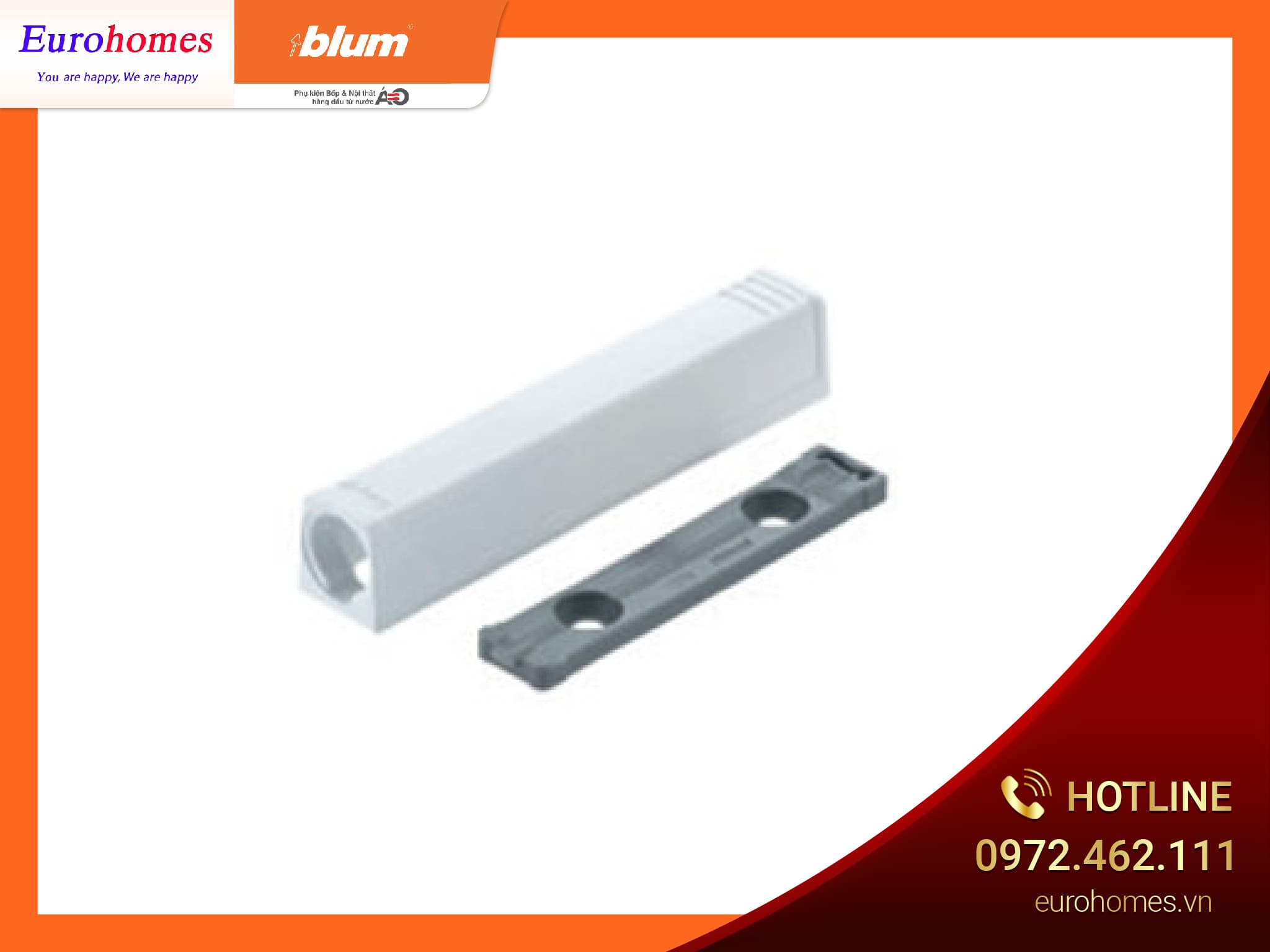 Đế nêm nhấn mở TIP-ON ngắn, màu đen, 956.1201 8711715