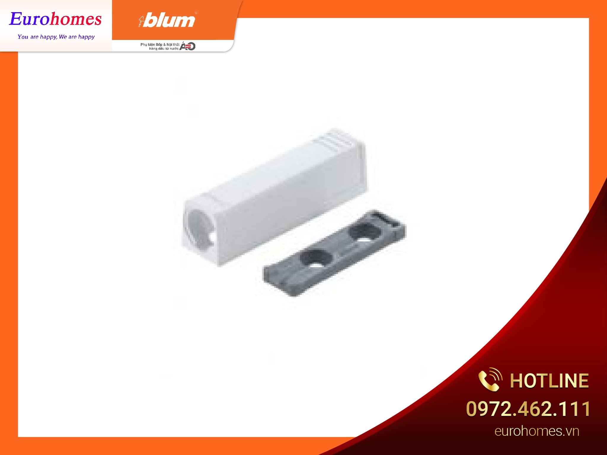 Đế nêm nhấn mở TIP-ON ngắn, màu trắng, 956.1201 2988448