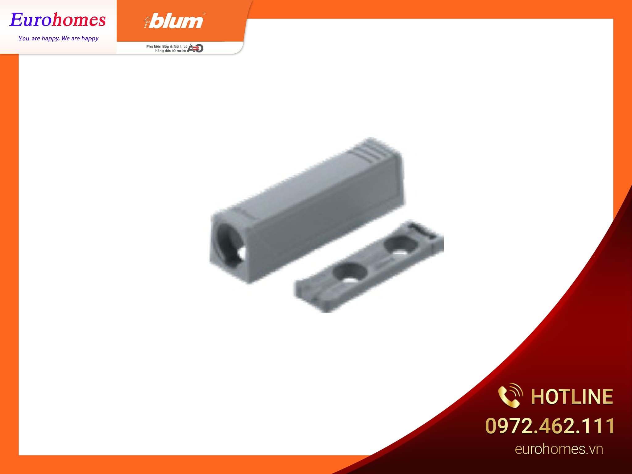 Đế nêm nhấn mở TIP-ON ngắn, màu xám, 956.1201 3913370