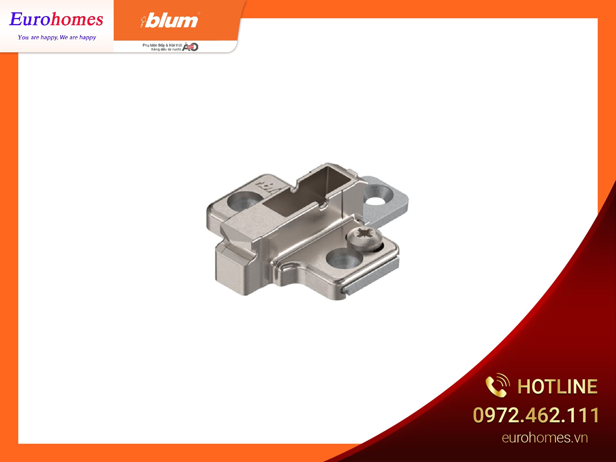 Đế bản lề cao 6mm, có điều chỉnh độ cao, 175H9160 4974013