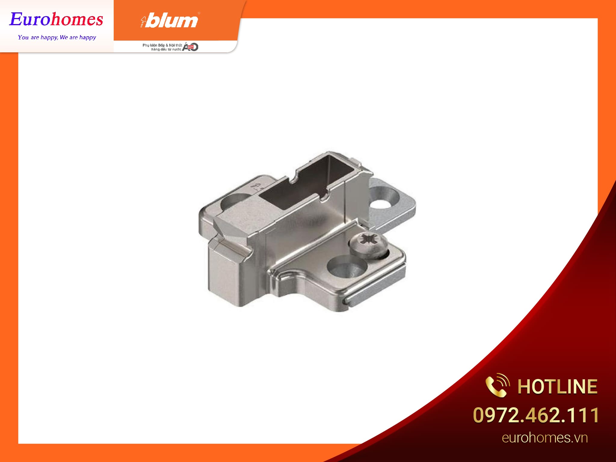 Đế bản lề cao 9mm, có điều chỉnh độ cao, 175H7190 7323033