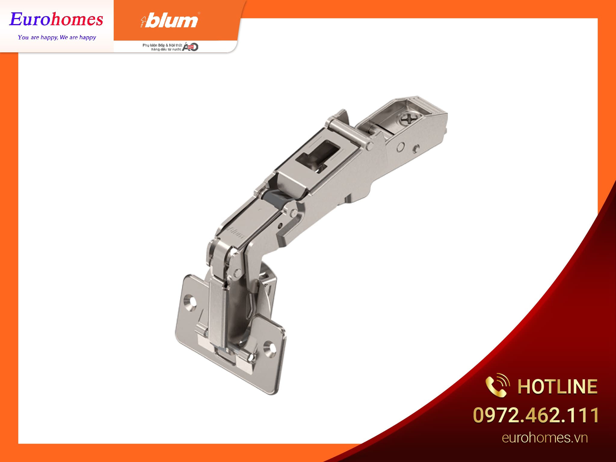 Bản lề không giảm chấn CLIP top 170 ̊, trùm hết, 71T6550 3703643