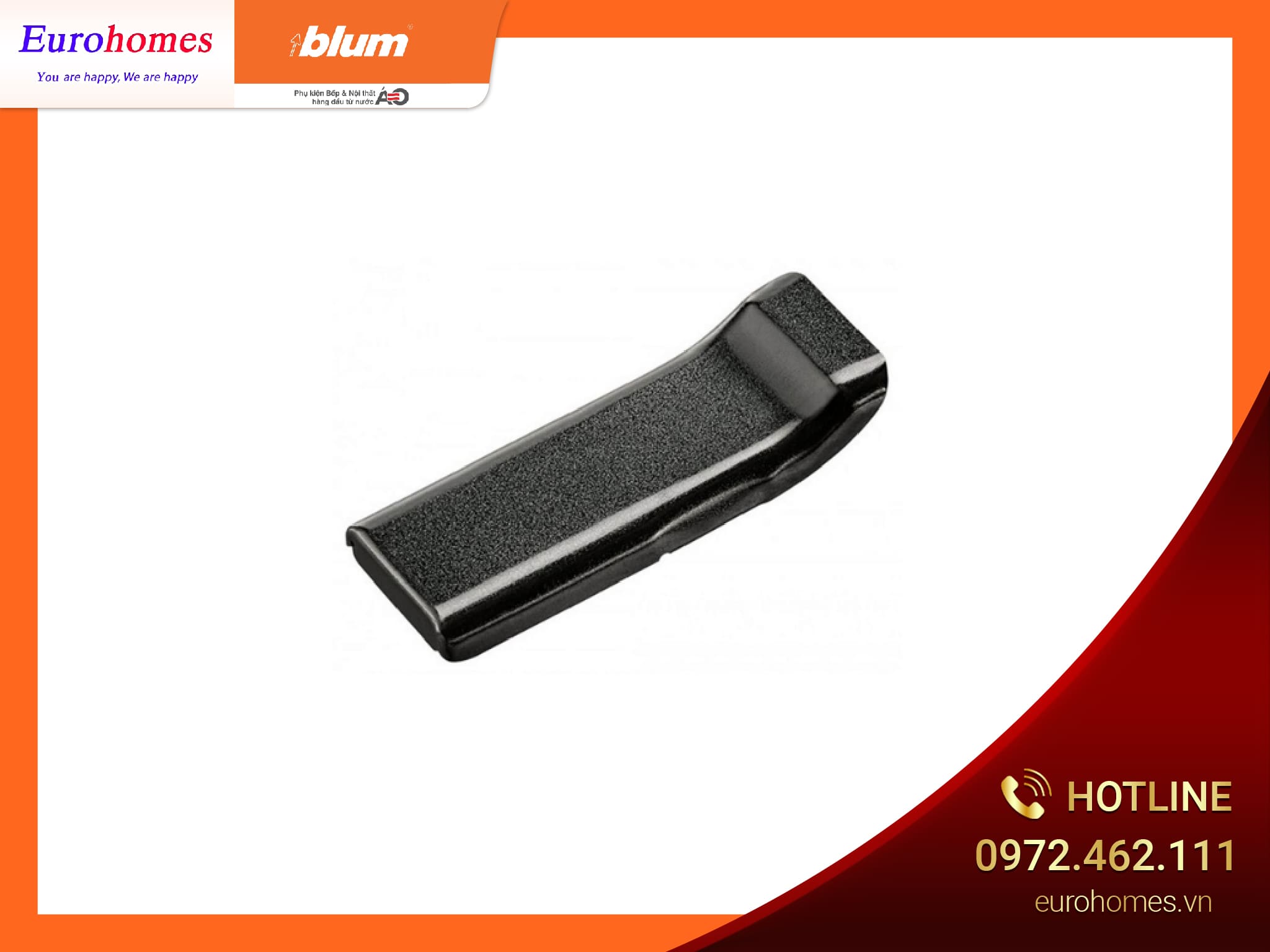 Nắp chụp bản lề, màu đen, trùm nửa và lọt lòng 107 ̊ , 95 ̊  70.1663 8801513