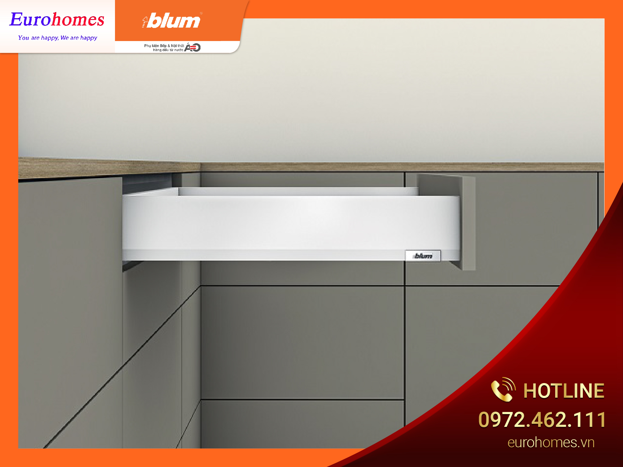 Ray hộp MERIVOBOX R1 chiều cao M 91mm, màu trắng, 470M5002S SK-01 6774116