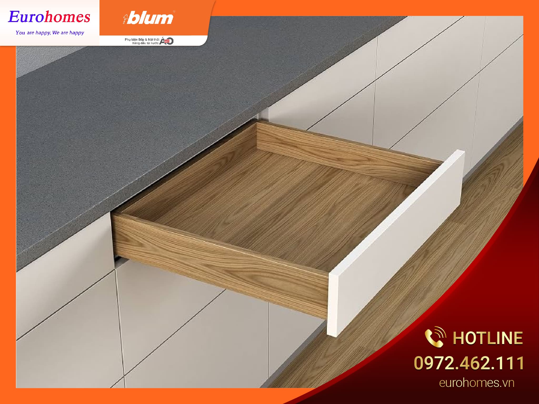 Ray trượt TANDEM tích hợp nhấn mở mở toàn phần, 250mm, 560F2500T 6416895