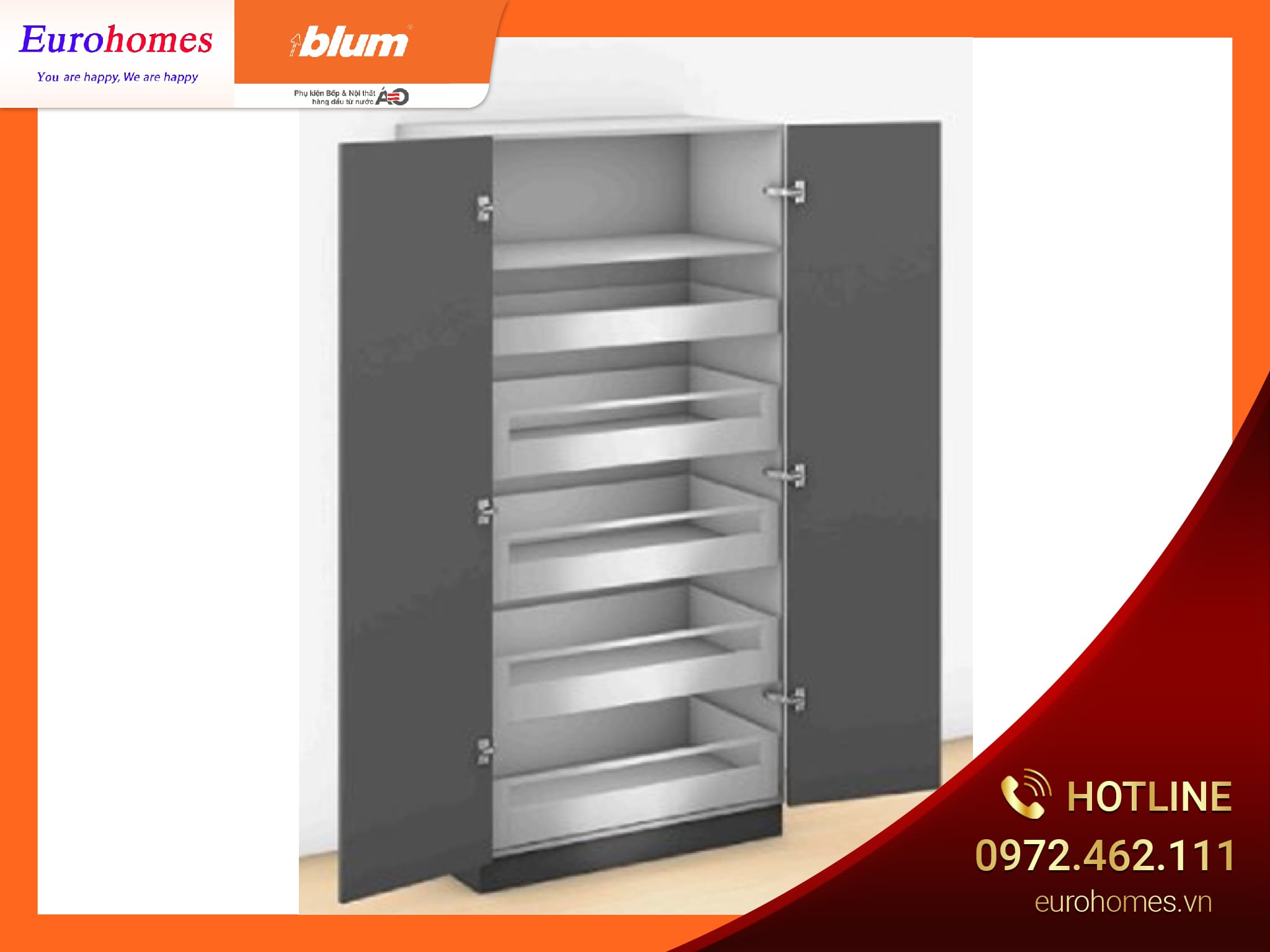 Tủ đồ khô LEGRABOX IM + IC, 2 cánh, màu inox 770X50S0S ST 4846341