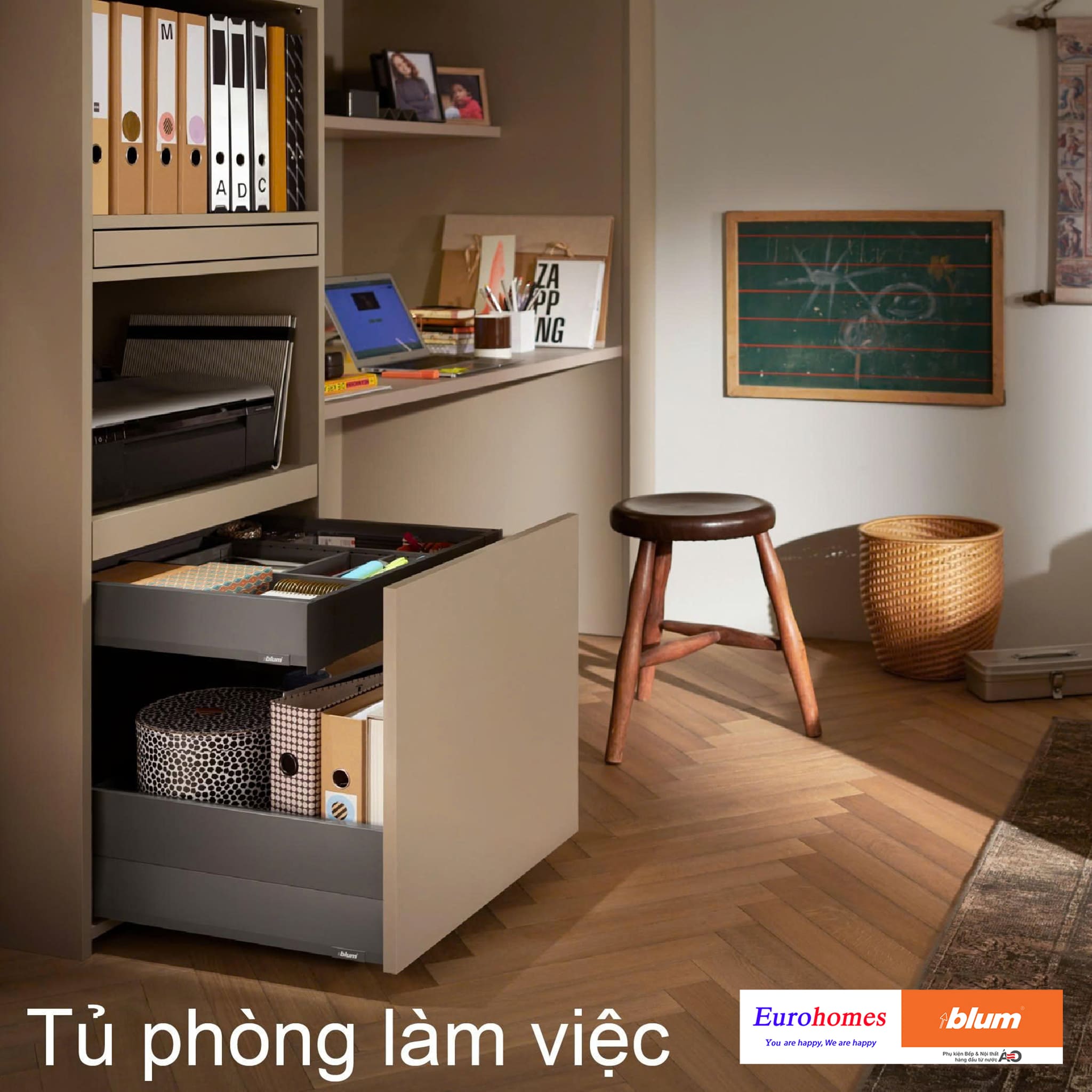 Cách lắp Ray hộp Blum